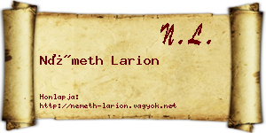 Németh Larion névjegykártya