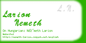 larion nemeth business card